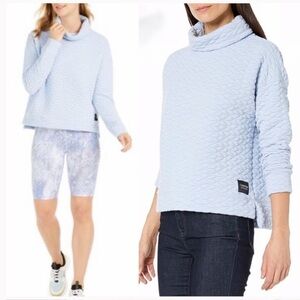 Calvin Klein Performance Light Blue Quilted Cowlneck Top size XS